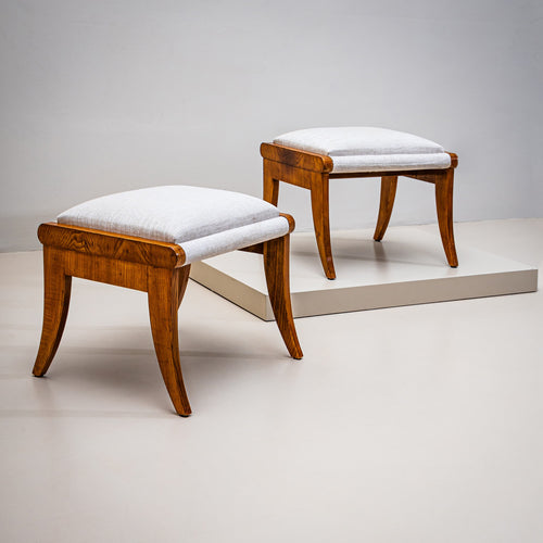 Pair of Biedermeier Stools in Ash, 19th Century
