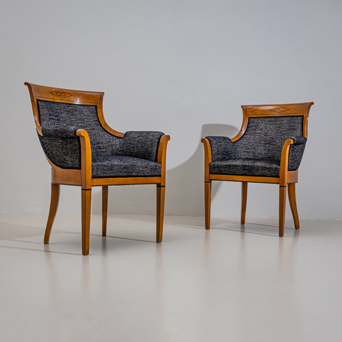 Pair of Biedermeier-Style Armchairs, 20th Century