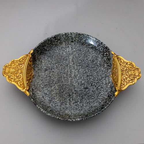 Egyptian Porphyry Bowl, sig. Escalier de Cristal Paris, France, 2nd Half 19th Century