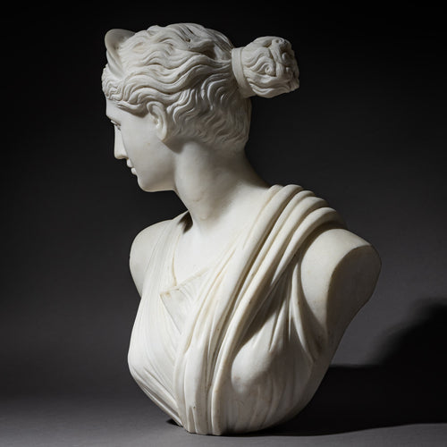 Grand Tour Marble Bust of Diana of Versailles, 19th Century