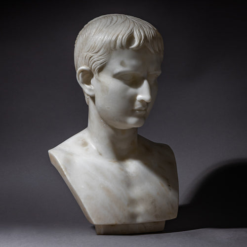 Marble Bust of Octavian, late 19th Century