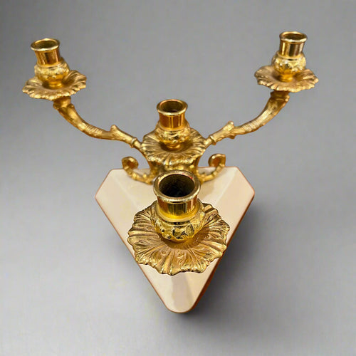 Aldo Tura Modernist Three Arm Candelabra