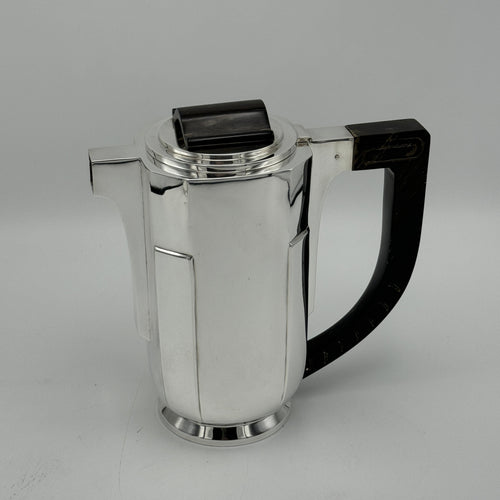 Art Deco Period Sterling Silver Four Piece Tea Coffee Service Belgium circa 1930