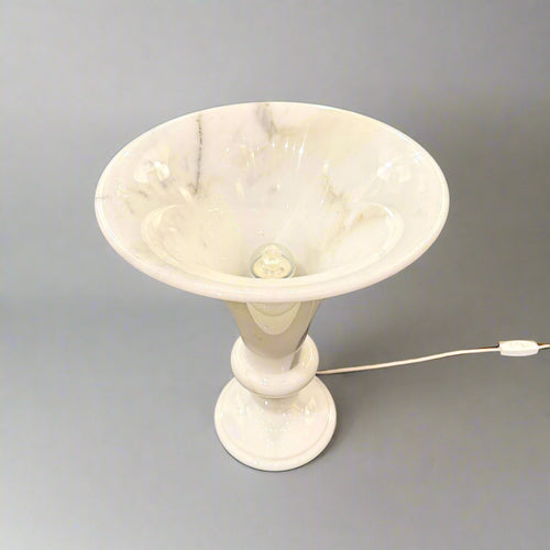Pair of Polished Marble Urn Lamps