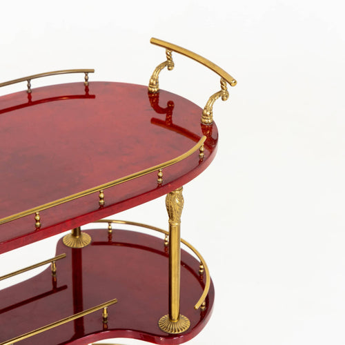 Aldo Tura Modernist Three Tier Bar Cart