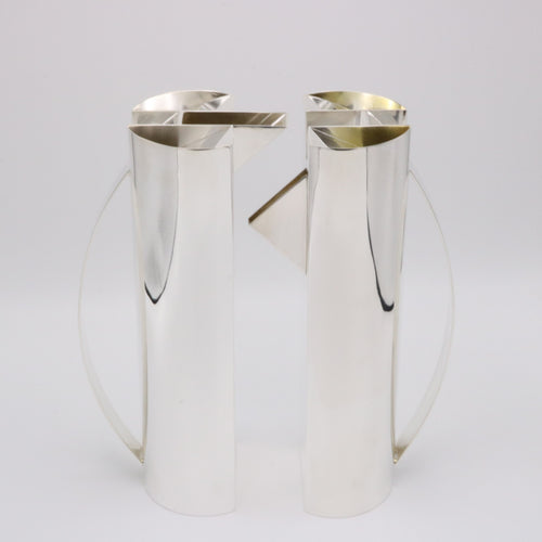 Pair of Sterling Silver Interlocking Carafes