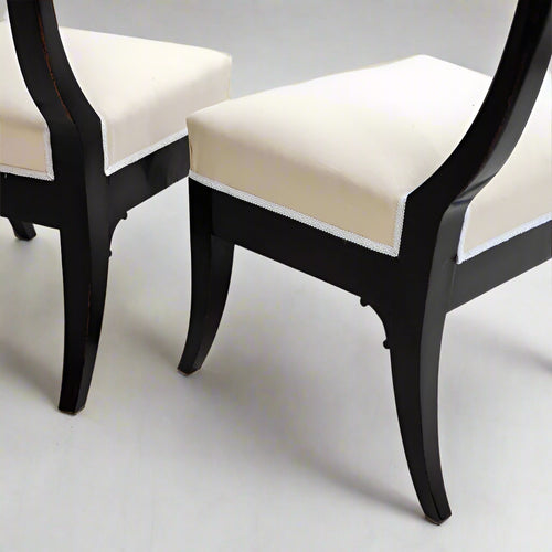Pair of Klismos Ebonized Early 19th Century Side Chairs