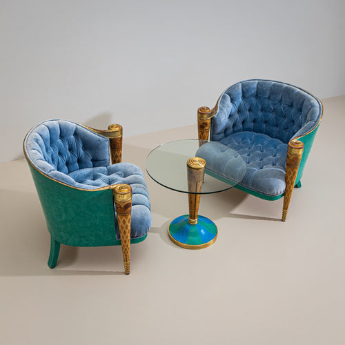 Armchairs with Coffee Table “La nuova Tradizione” by Carlo Rampazzi for Colombostile, Italy, circa 2000
