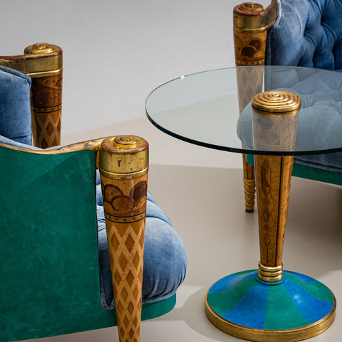 Armchairs with Coffee Table “La nuova Tradizione” by Carlo Rampazzi for Colombostile, Italy, circa 2000