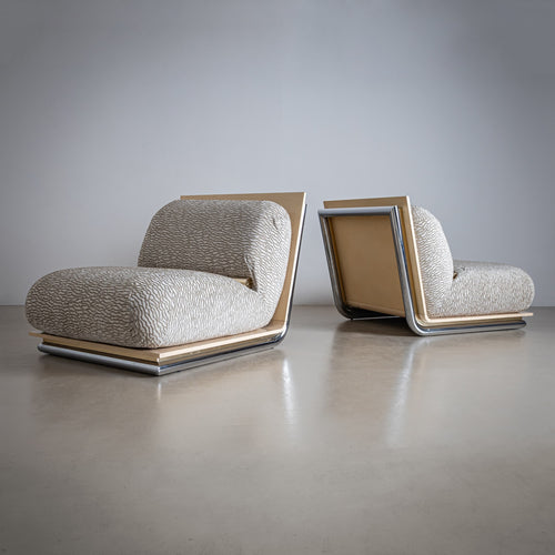 Pair of Modular Lounge Chairs, Italy, 1970s