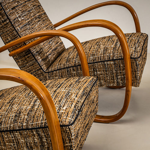 Pair of H-269 Lounge Chairs by Jindřich Halabala, Czechia, 1930s