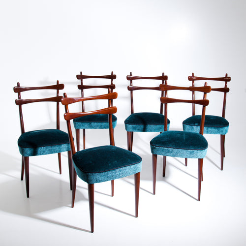 Set of Six Italian Mid-Century Dining Chairs