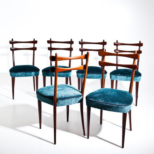 Set of Six Italian Mid-Century Dining Chairs
