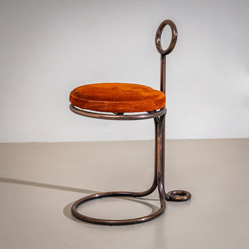 Sculptural Metal Stool, probably Italy, Late 20th Century