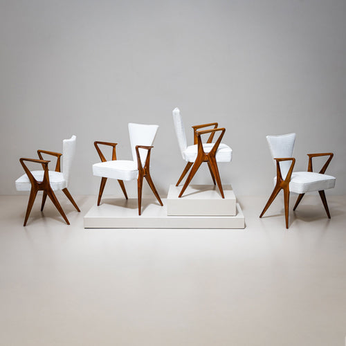 Set of Four Armchairs, Italy, 1950s