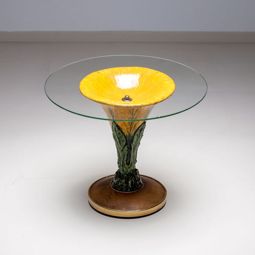 Glazed Ceramic Side Table, Italy 1960s