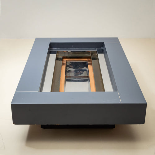 Rectangular Coffee Table, attributed to Alain Delon for Maison Jansen, France, 1970s