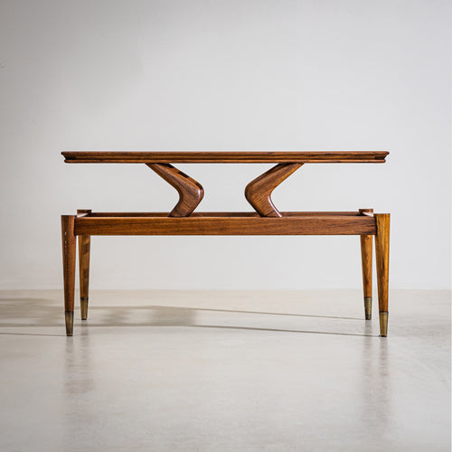 Coffee Table with Two Glass Tiers, Italy, 1950s