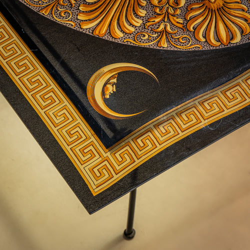 Square Fornasetti Coffee Table with Sun Motif, 20th Century