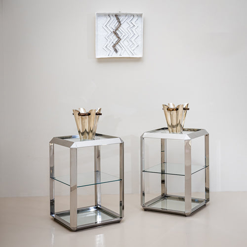 Pair of P800 Side Tables by Alberto Rosselli for Saporiti, Italy, 1970s