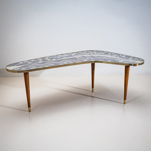 Boomerang Coffee Table with Mosaic Top, probably Italy, Mid-20th Century