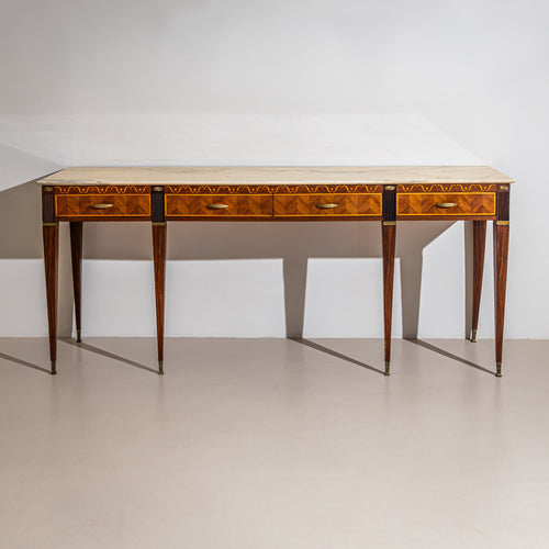 Long Wall Console with Onyx Top, attributed to Paolo Buffa, Italy, 1950s