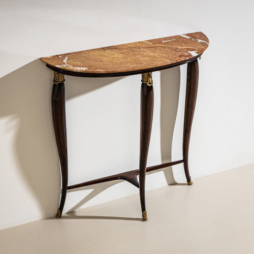 Wall Console with Red Marble Top, Italy, Mid-20th Century