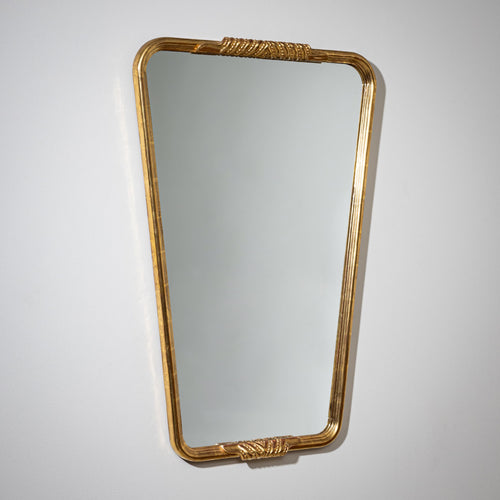 Trapezoidal Wall Mirror in the style of Osvaldo Borsani, probably Italy, Mid-20th Century