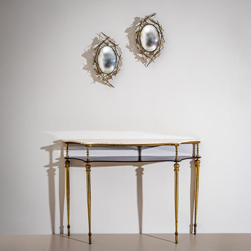 Pair of Wall Mirrors with Quartz Crystals by Füssinger & Wolff, Munich, 2007