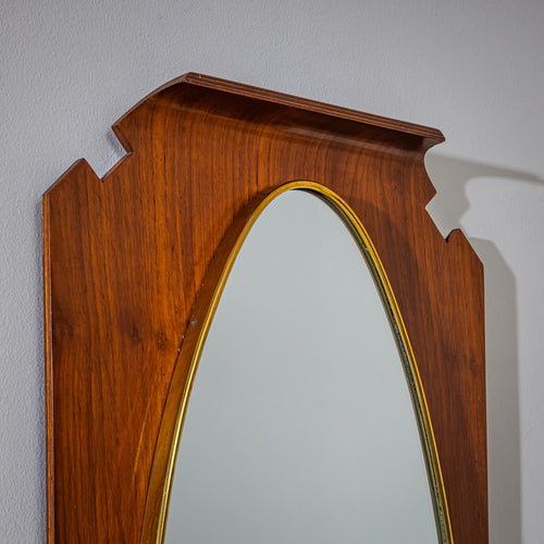 Italian Mirror with Wooden Frame, Mid-20th Century