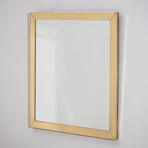 Wall Mirror with Brass Frame, Italy, 1980s