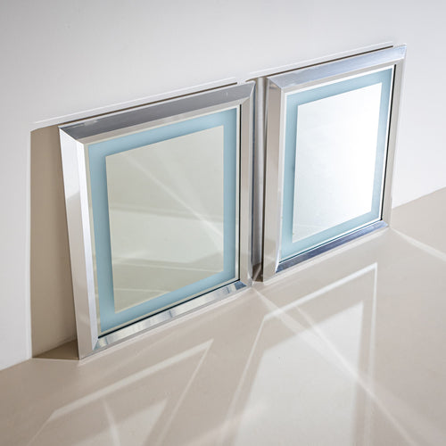 Pair of Chrome Wall Mirrors, Italy, Late 20th Century