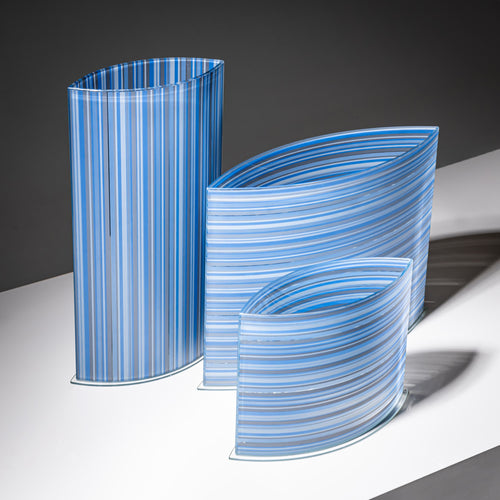 Set of Three Blue Vases by Rosenthal, 20th Century
