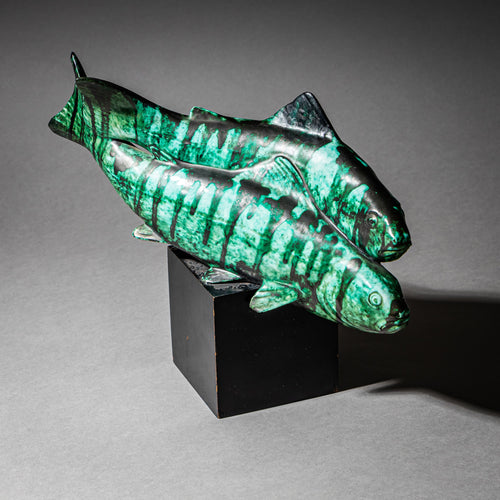 Ceramic Trout with Enameled Surface, Italy, Mid-20th Century