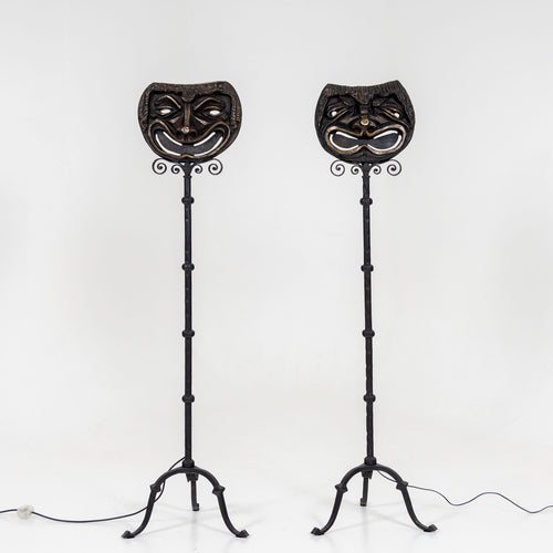 Pair of Floor Lamps attr. to Alessandro Mazzucottelli, Italy early 20th Century