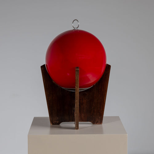 Red Sphere Table Lamp, Mid-20th Century