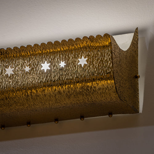 Large Hammered Brass Sconce, Italy, Mid-20th Century