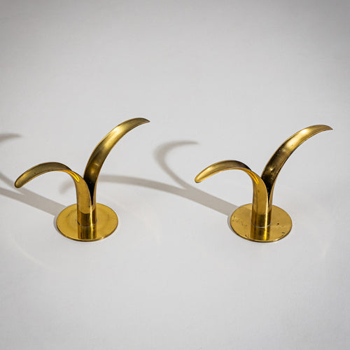 Pair of Brass Candle Holders by Ivar Ålenius Björk for Ystad Metall, Sweden, 1960s