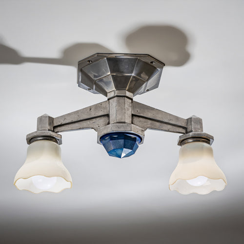 Set of Four Large Art Deco Railway Ceiling Lights, Italy, 1930s/40s