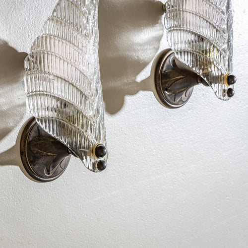 Pair of Wall Lamps, Attributed to Seguso Vetri d’Arte, Italy, 1940s