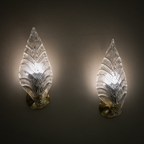 Pair of Wall Lamps, Attributed to Seguso Vetri d’Arte, Italy, 1940s