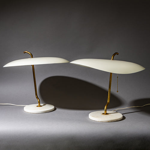 Pair of Model 537/G-P Table Lamps by Gino Sarfatti for Arteluce, Italy, 1950s