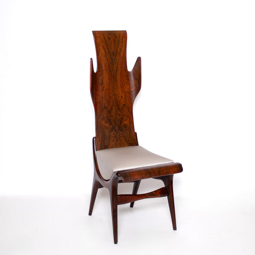 Pair of Flame Dining chairs by Dante la Torre for Pozzi, Italy 1950's