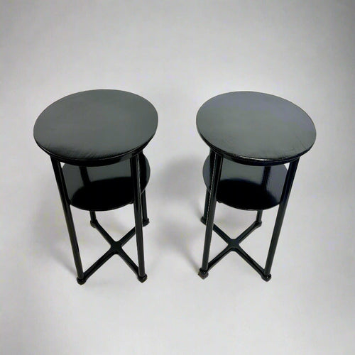 A Pair of Vienna Secessionist Oval Two-tier Side Tables by Josef Hoffmann, 1905