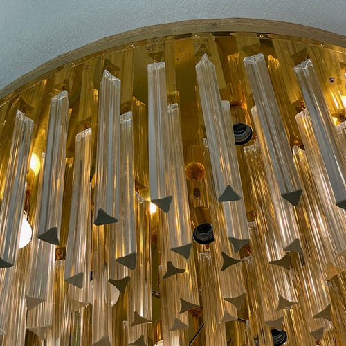 Monumental Triedro Chandelier by Venini, Italy, Mid 20th Century