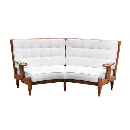 Modernist Oak Sofa by Guillerme et Chambron