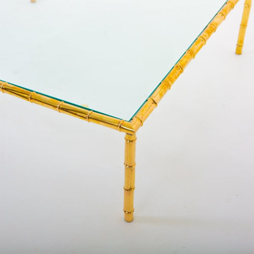 Large Modernist Brass Coffee Table
