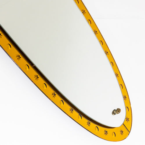 Tall Crystal Arte Modernist Wall Mirror