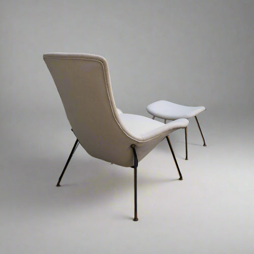 Augusto Bozzi Modernist Lounge Chair with Ottoman