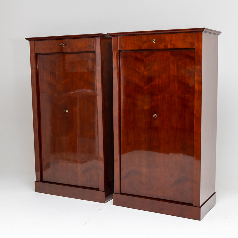 Pair of Biedermeier Mahogany veneered Cabinets, Vienna circa 1820